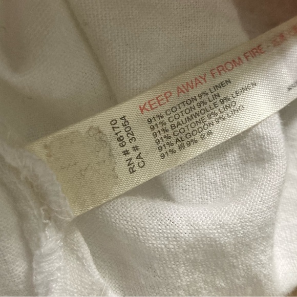 [Free People] The Simple Pleasures Cotton Linen Blend Ruffle Collar Top Small - Picture 8 of 9